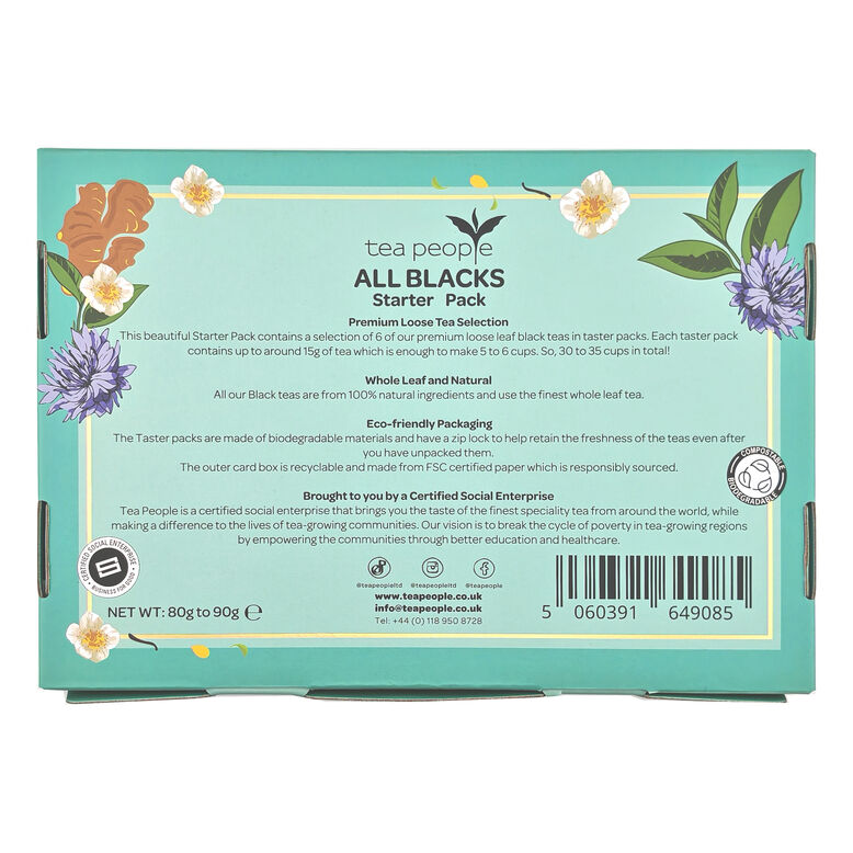 All Blacks - 6 Loose Tea Tasters in a gift box, , hi-res